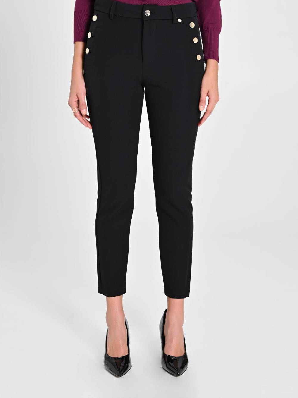 Rinascimento Pantaloni Skinny Neri Offerta Pasqua