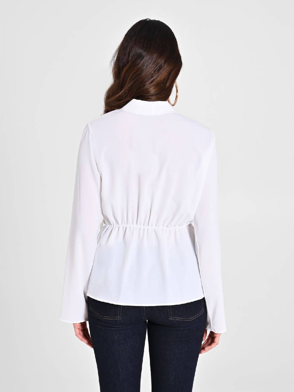 Rinascimento Blusa Bianca con Drappeggio Offerta San Valentino