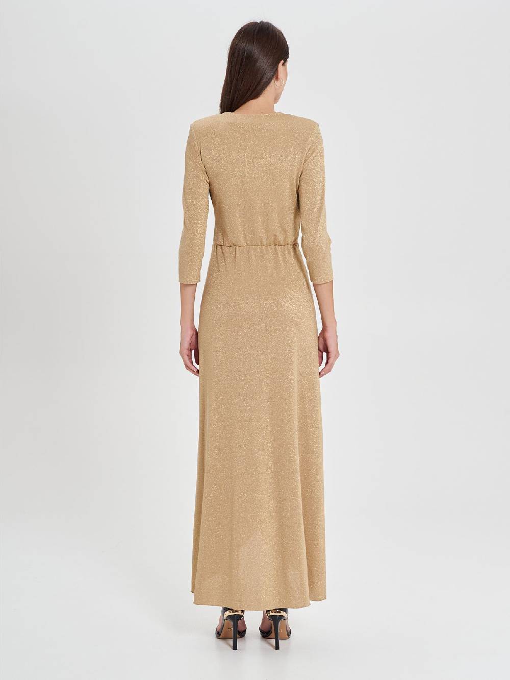 Rinascimento Abito Lungo Oro Lurex Offerta Anniversario