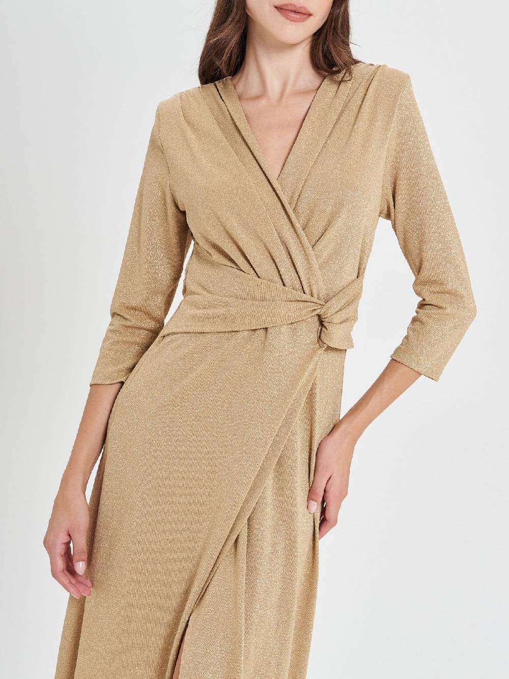 Rinascimento Abito Lungo Oro Lurex Offerta Anniversario