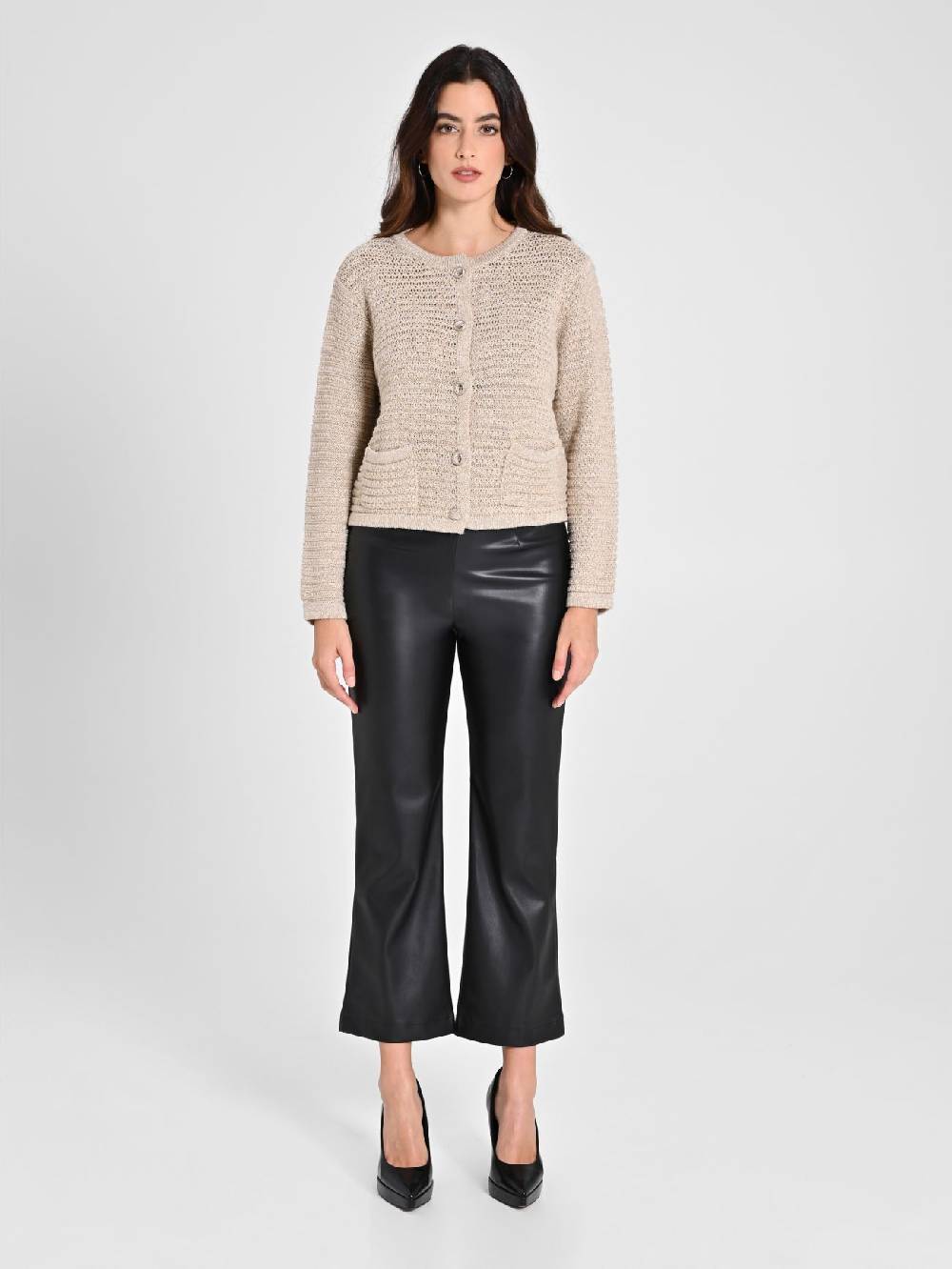 Rinascimento Cardigan Lurex Oro Smaltimento dello stoccaggio