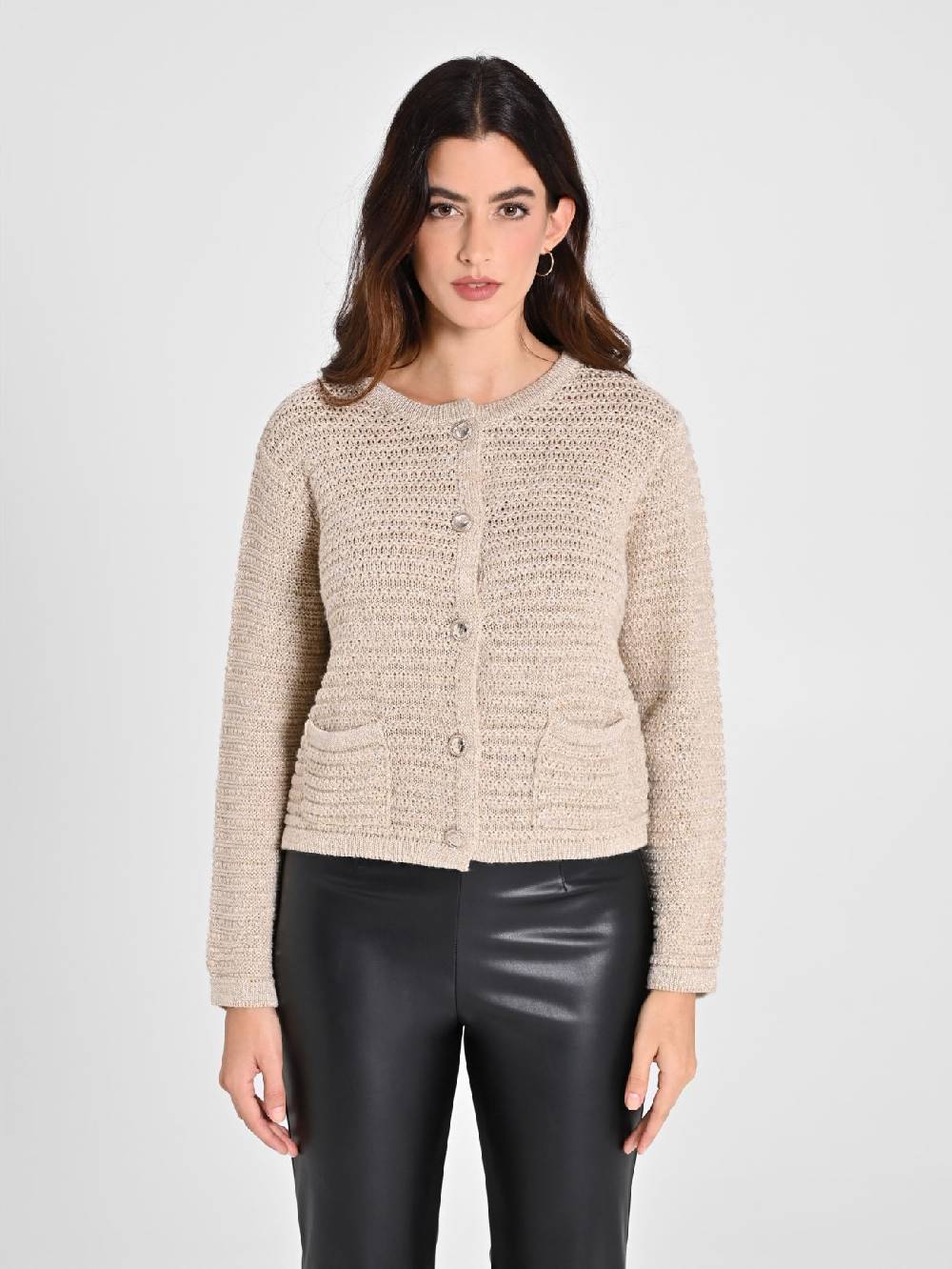 Rinascimento Cardigan Lurex Oro Smaltimento dello stoccaggio