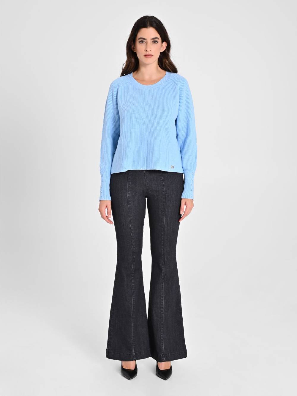 Rinascimento Maglione Azzurro Paillettes Vendita calda