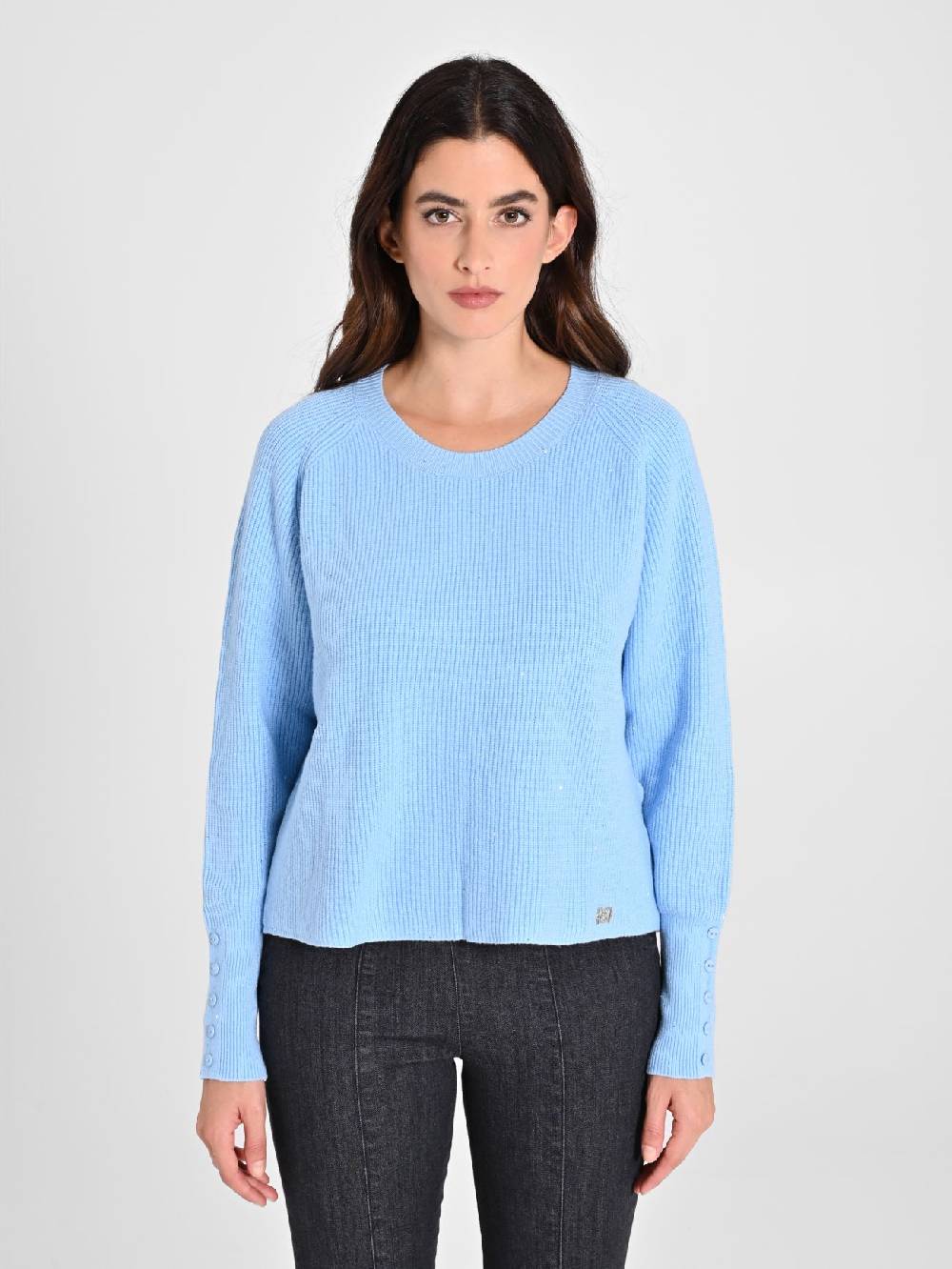Rinascimento Maglione Azzurro Paillettes Vendita calda