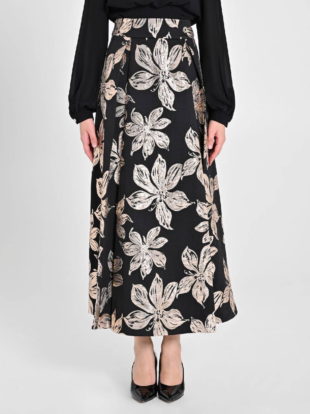 Rinascimento Gonna Fiori Dorati Jacquard Offerte speciali
