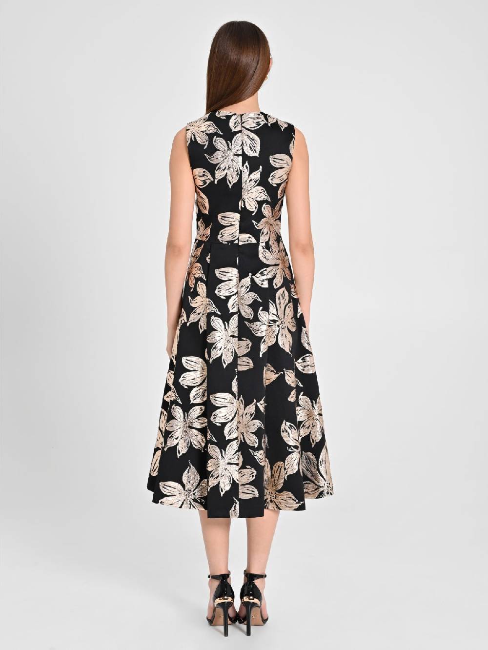 Rinascimento Abito Fiori Dorati Jacquard Sconti VIP