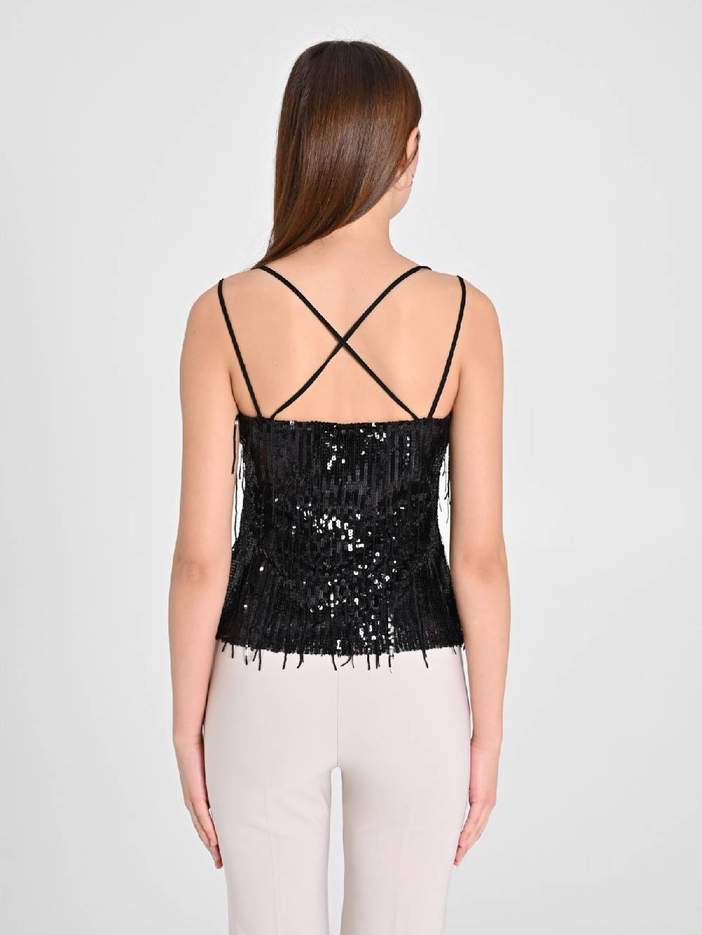 Rinascimento Top Paillettes Frange Prezzo basso