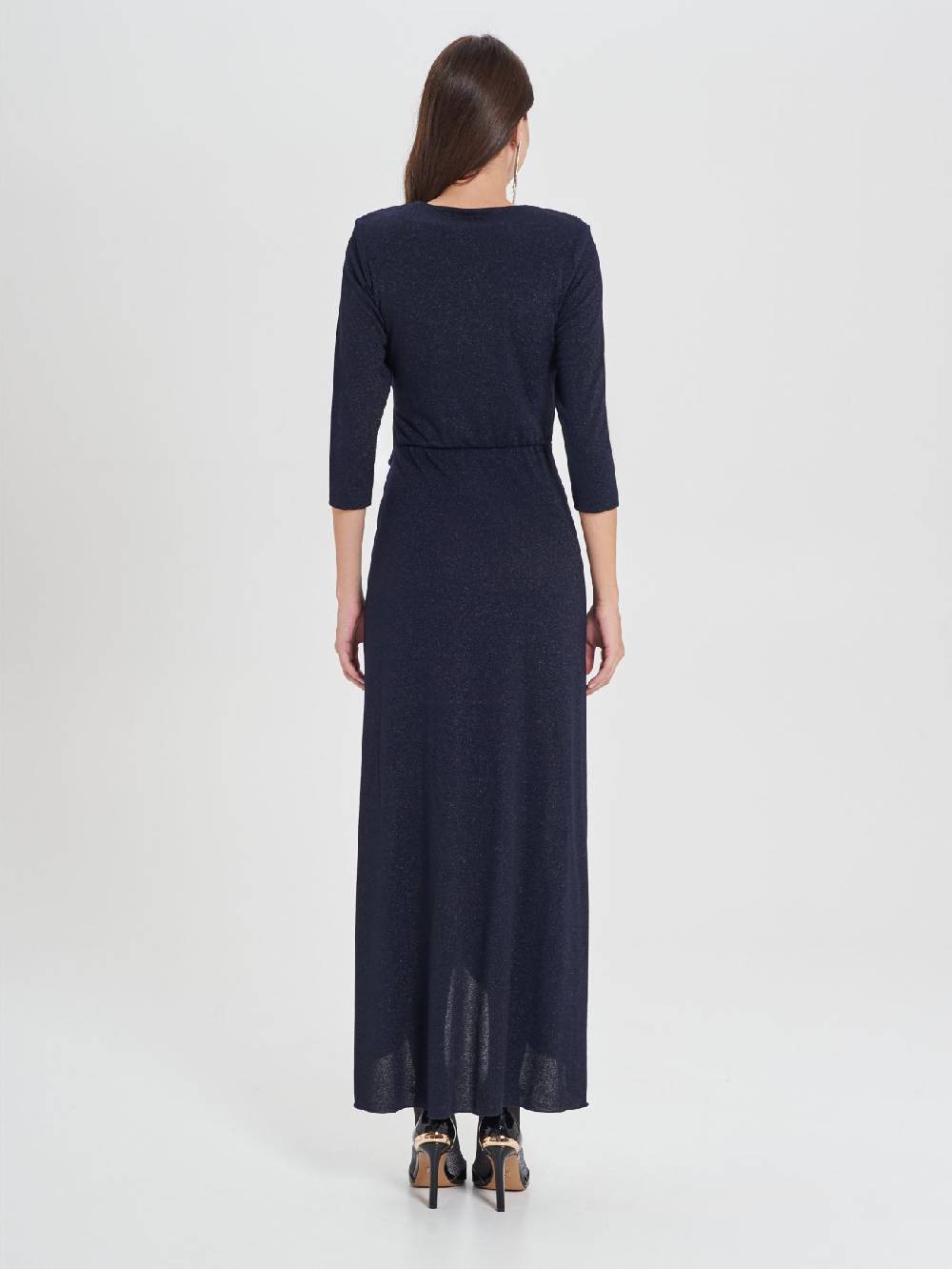 Rinascimento Abito Lungo Blu Lurex Rilascio limitato
