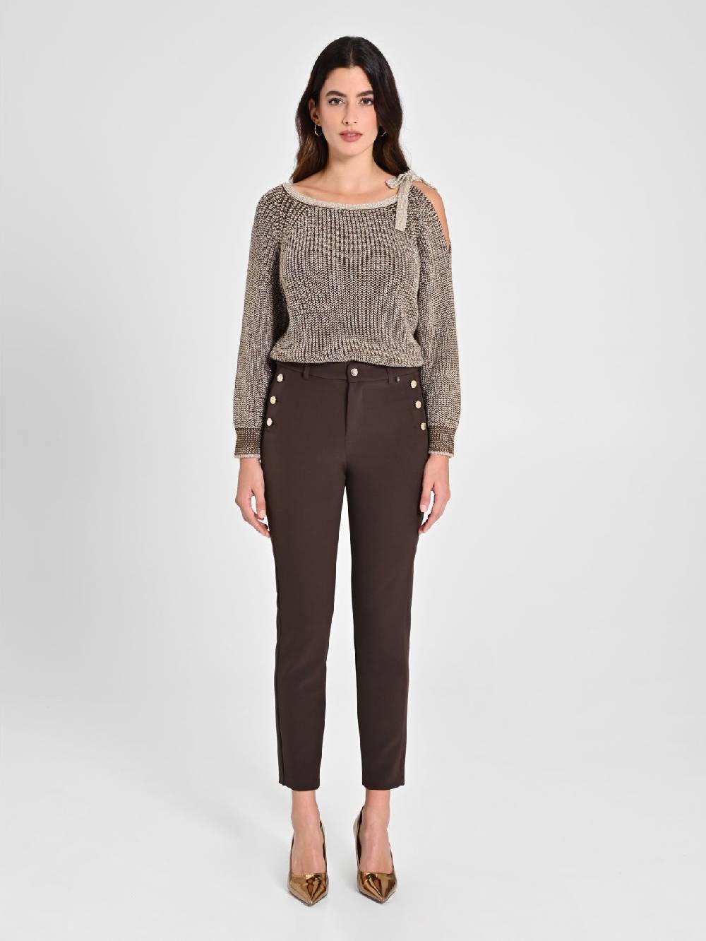 Rinascimento Pantaloni Skinny Marroni Ultimo giorno