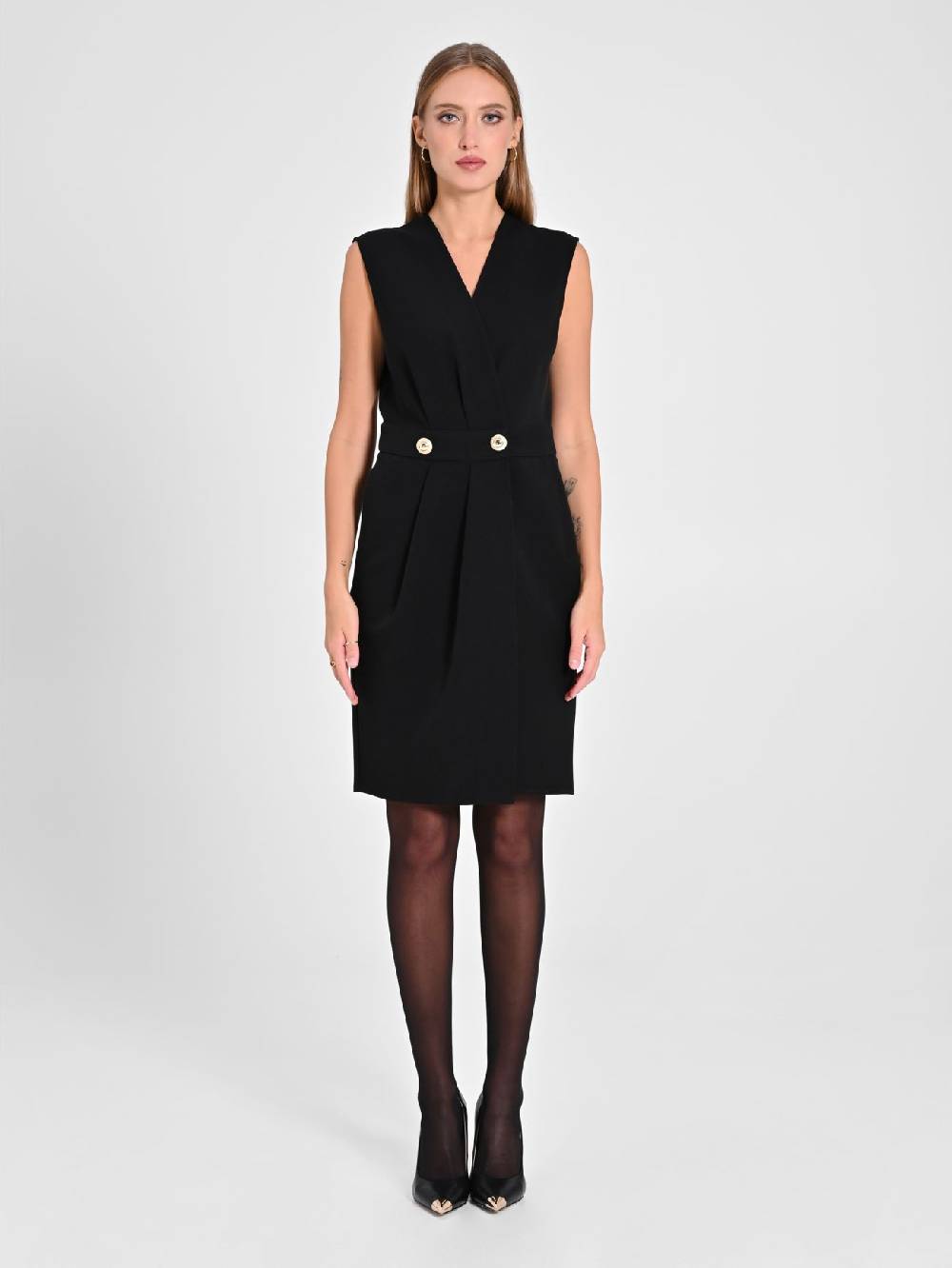Rinascimento Abito Incrocio Nero Fino al 50% di sconto