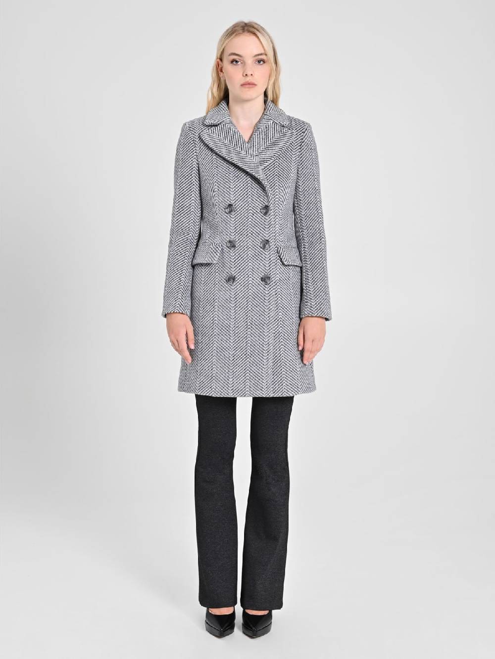 Rinascimento Cappotto Grigio Spinato Only for today
