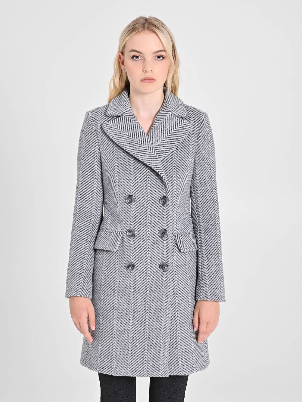 Rinascimento Cappotto Grigio Spinato Only for today
