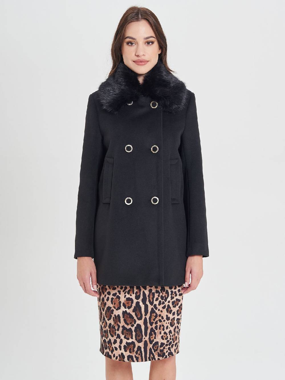 Rinascimento Cappotto Nero Doppiopetto Super sconto