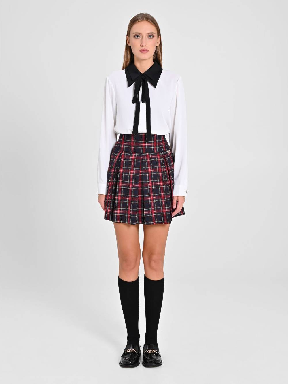 Rinascimento Blusa Bicolor con Cravattino Trasporto libero internazionale