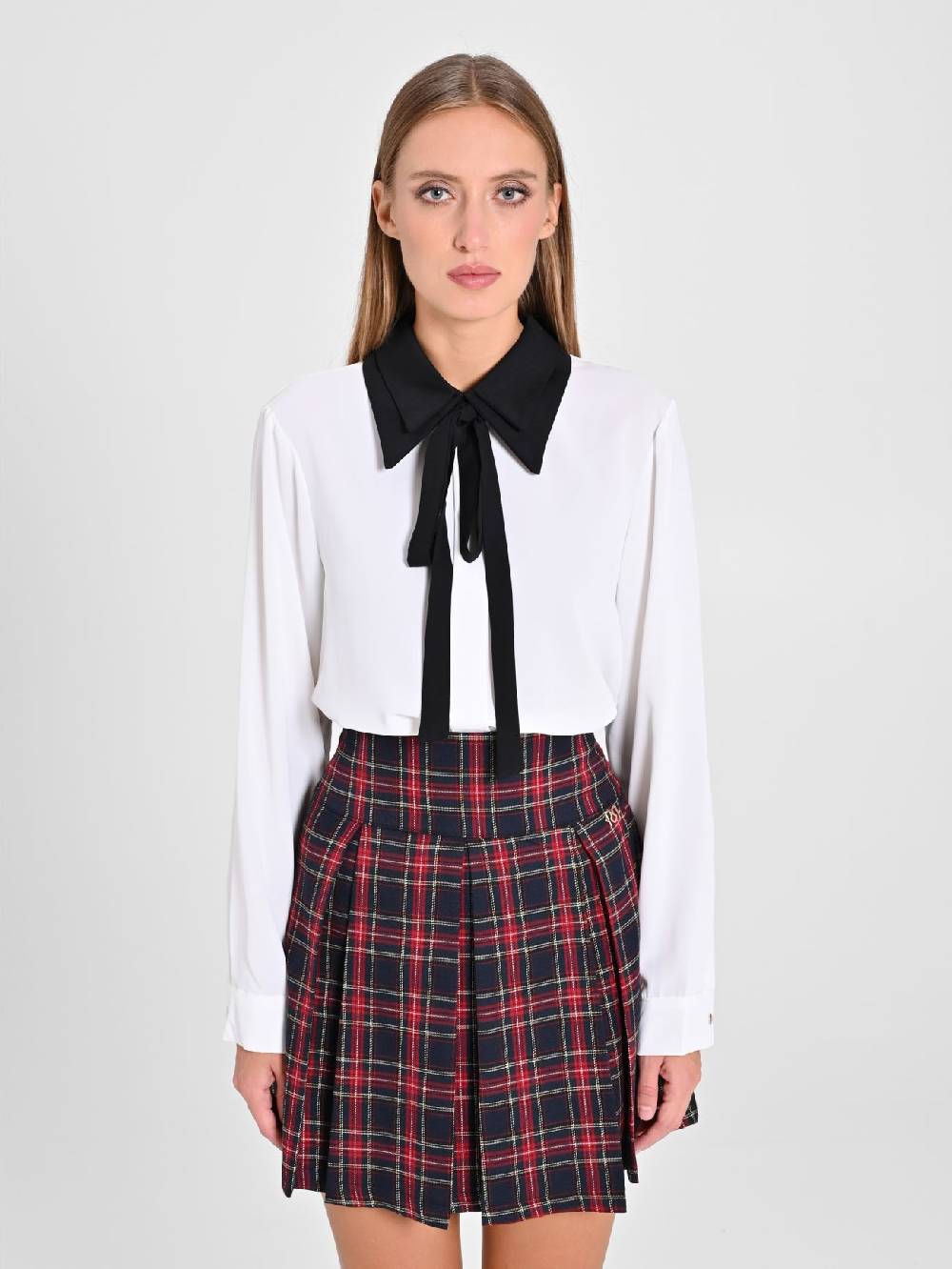 Rinascimento Blusa Bicolor con Cravattino Trasporto libero internazionale