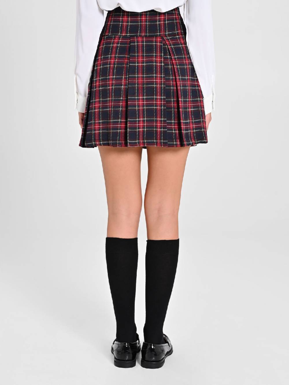 Rinascimento Minigonna in Tartan Blu Officina