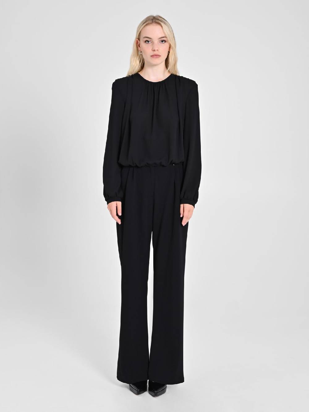 Rinascimento Blusa in Georgette Nera Black Friday Prezzi