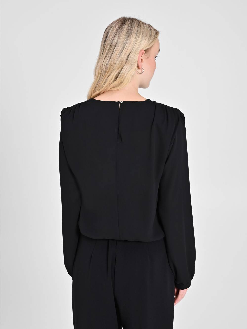 Rinascimento Blusa in Georgette Nera Black Friday Prezzi