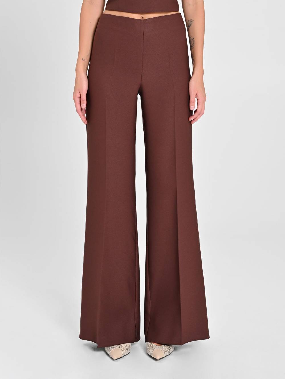 Rinascimento Pantaloni in Envers Satin Marrone 50% di sconto per tempo limitato