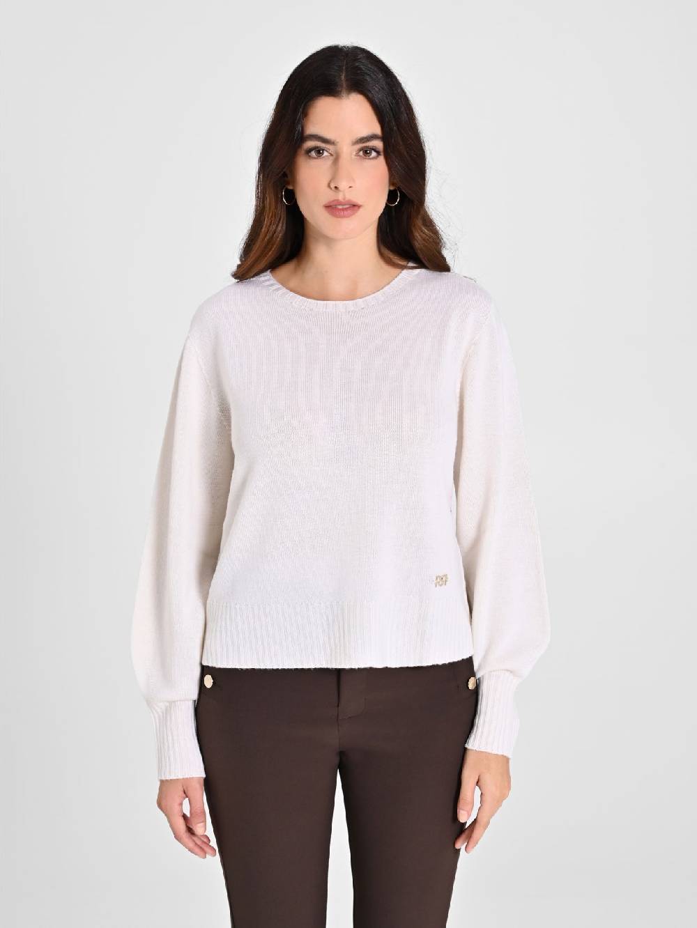 Rinascimento Maglioncino Lana Merino Extrafine Bianco Sconti questo mese