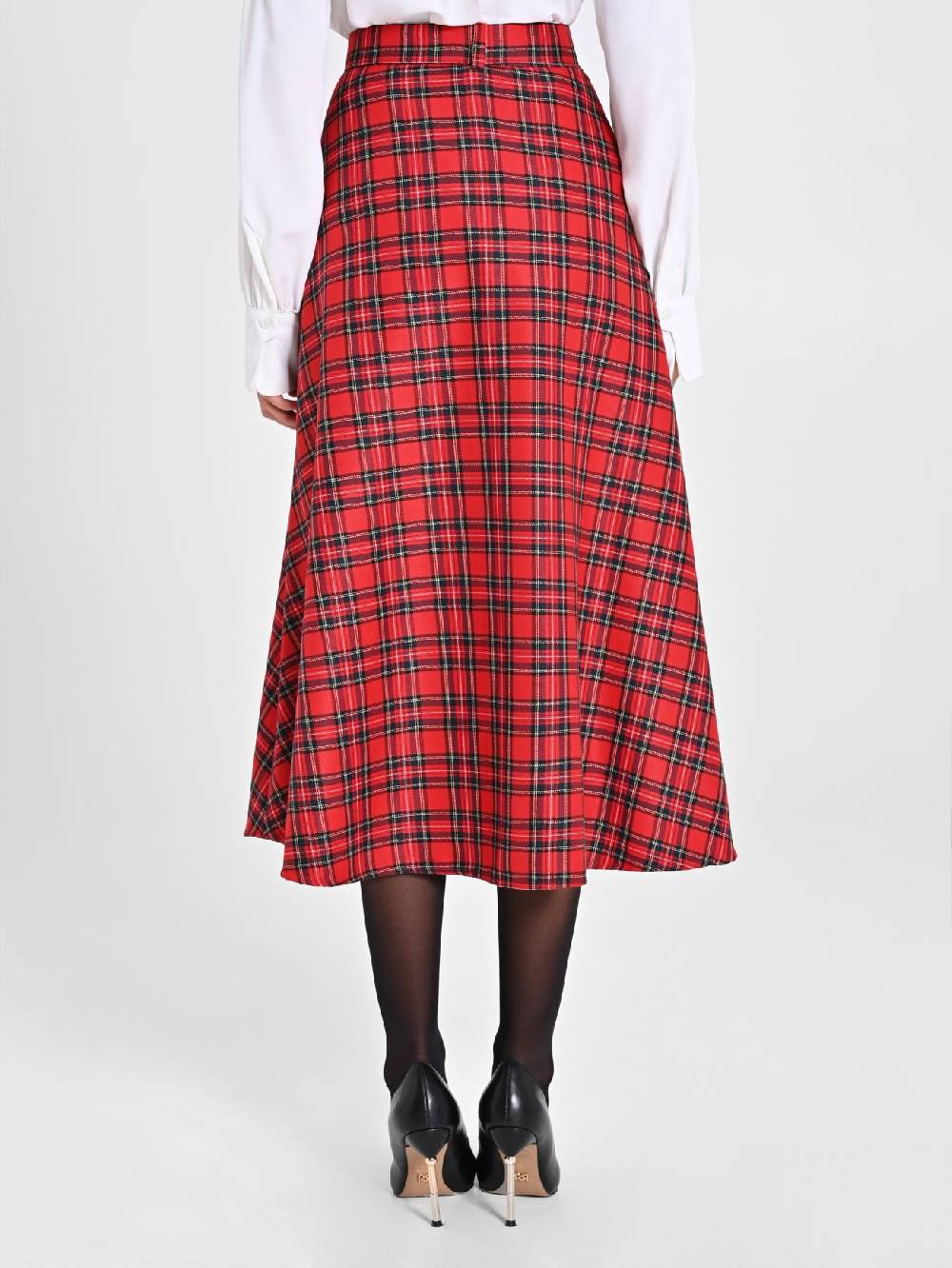 Rinascimento Gonna Midi in Tartan Nuovo