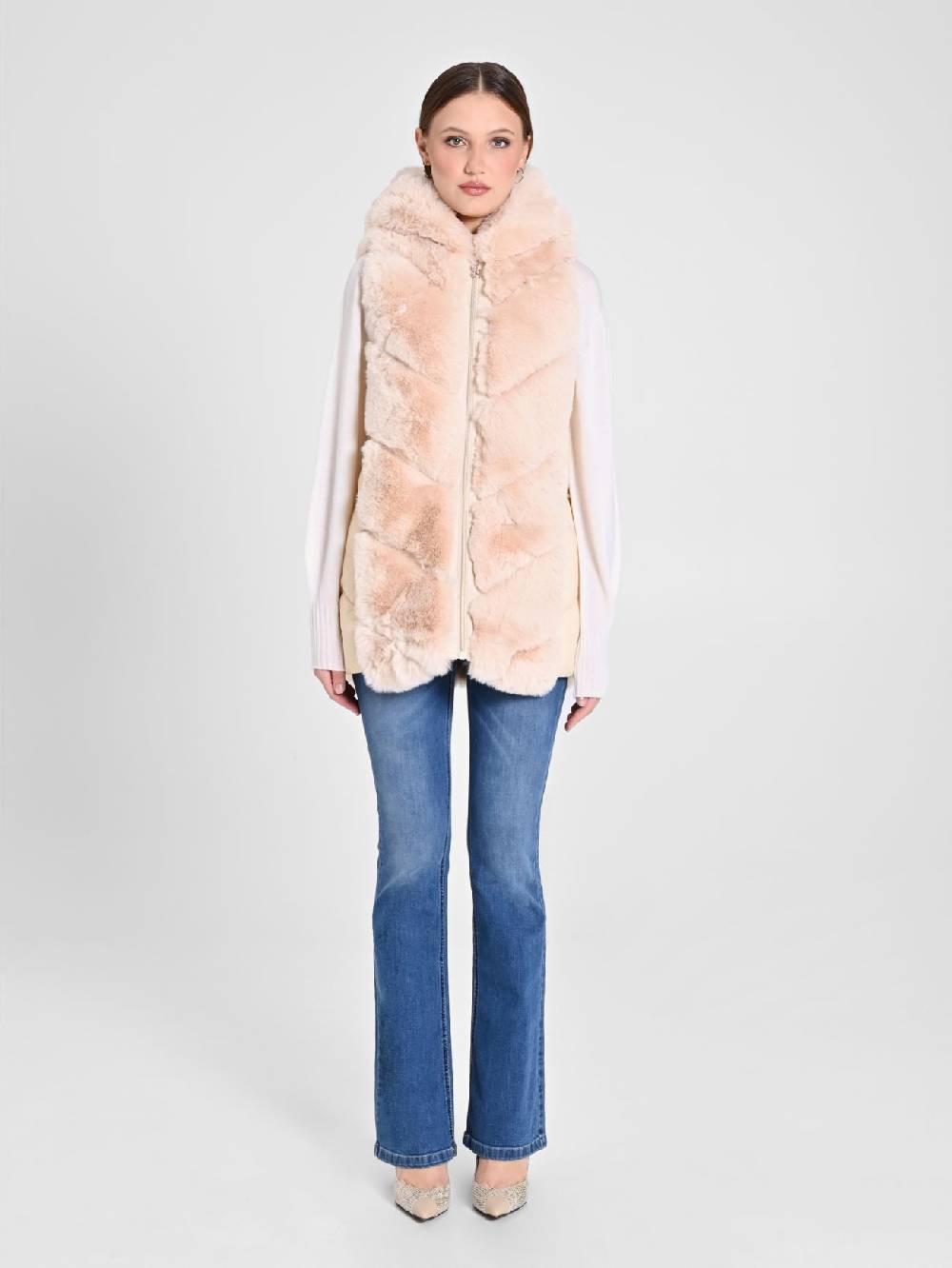 Rinascimento Gilet Piumino & Simil Pelliccia Beige Soddisfazione Garantita