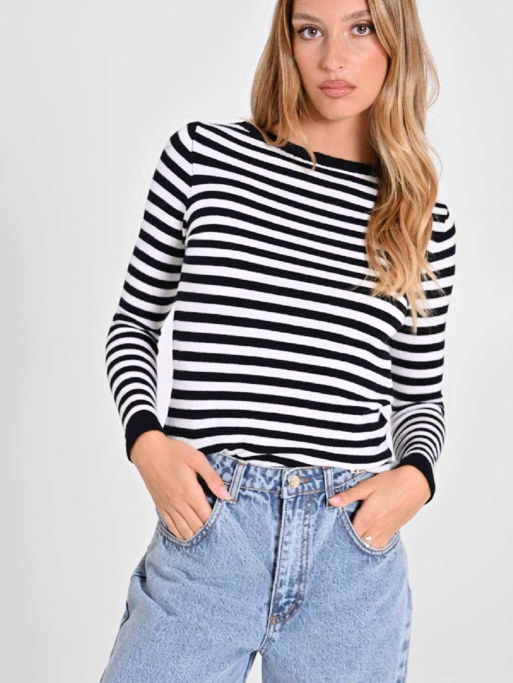 Rinascimento Maglioncino a Righe Black & White Saldi