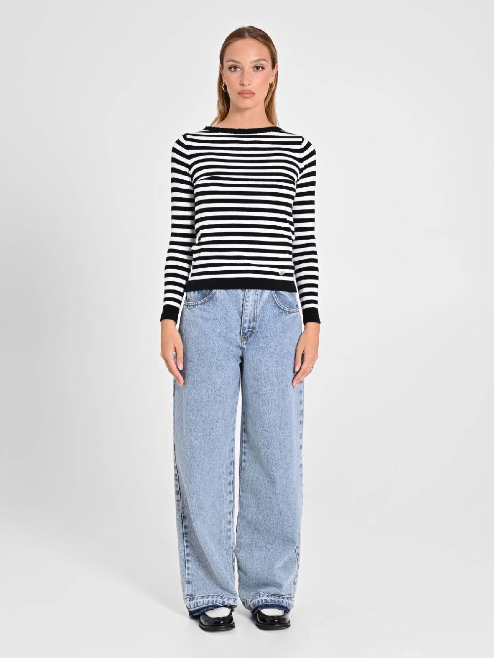 Rinascimento Maglioncino a Righe Black & White Saldi