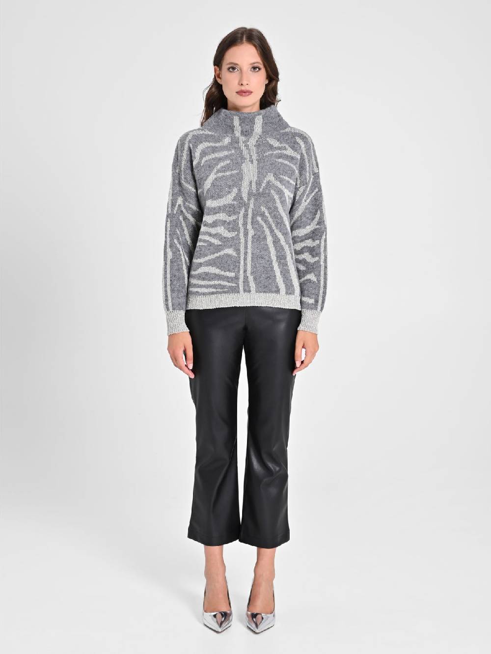 Rinascimento Maglione Zebra Lurex Vendita Calda