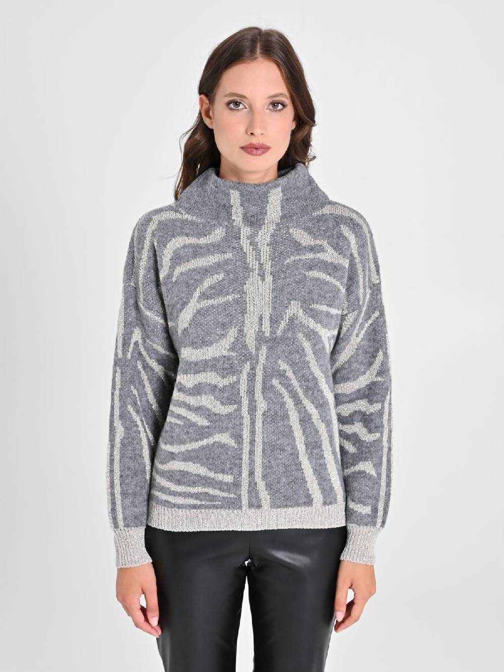 Rinascimento Maglione Zebra Lurex Vendita Calda