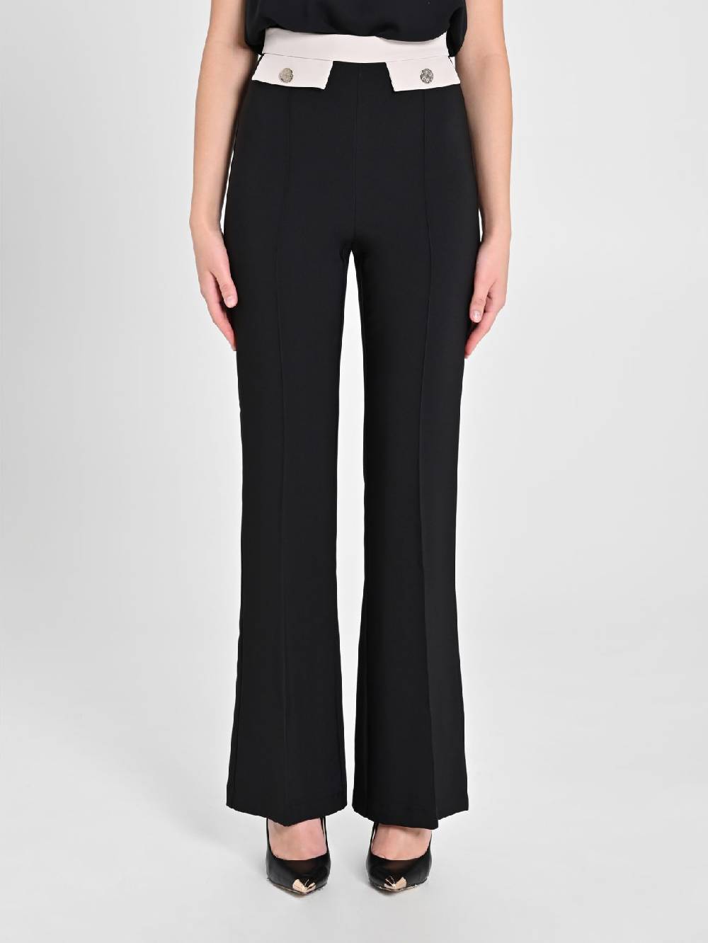 Rinascimento Pantalone Bicolor Nero & Beige Negozio online di fabbrica