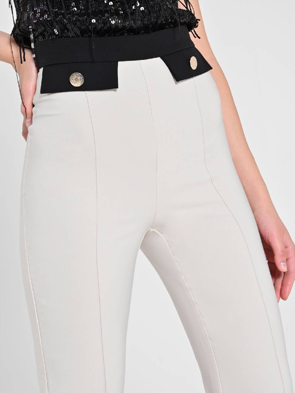 Rinascimento Pantalone Bicolor Beige & Nero Prezzo di fabbrica