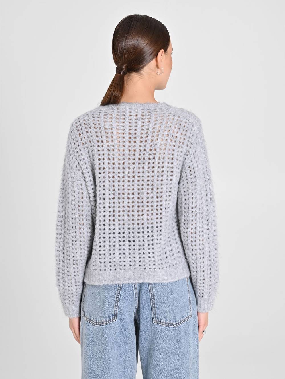 Rinascimento Maglioncino Grigio Paillettes Comprare a buon mercato
