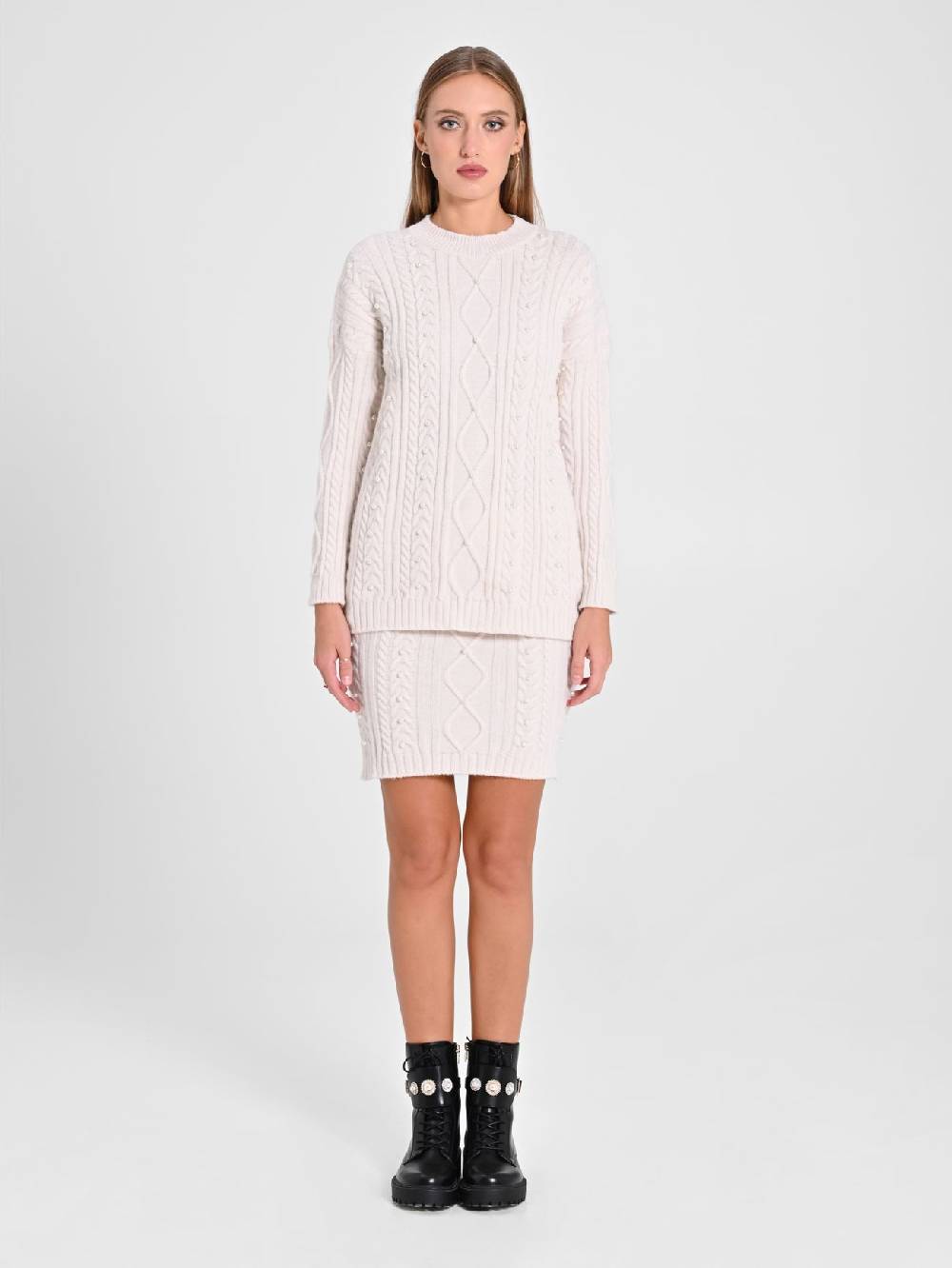 Rinascimento Maglione Bianco con Perle Shopping online