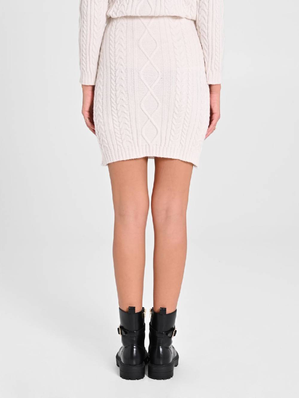 Rinascimento Gonna in Maglia Bianca con Perle Offerta esclusiva