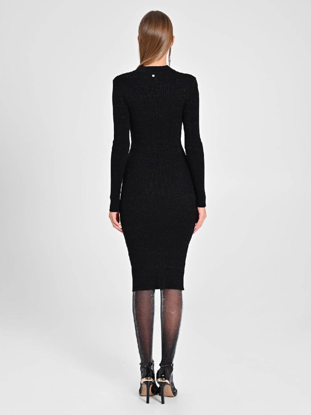 Rinascimento Abito Nero Lurex in Maglia Cyber Monday