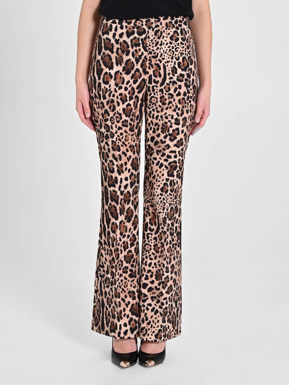 Rinascimento Pantalone Flared Animalier Smaltimento dello stoccaggio