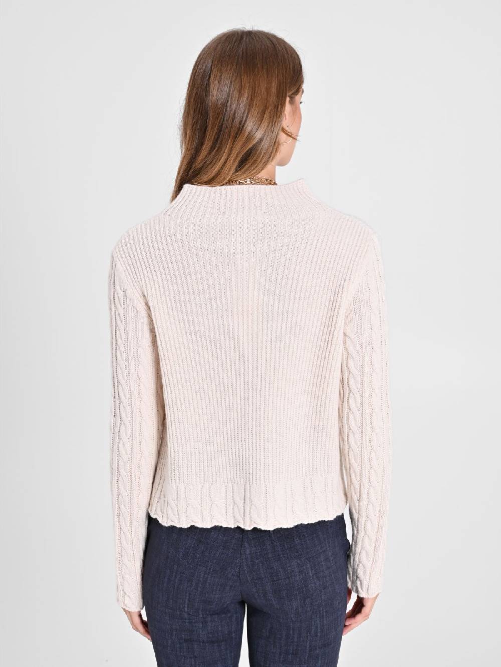 Rinascimento Maglia in Lana Bianca a treccia Vendita calda