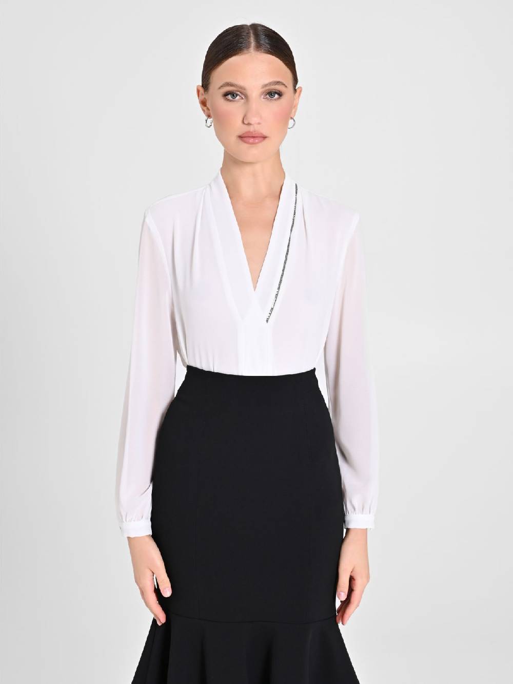 Rinascimento Blusa Bianca dettaglio Strass Latest fashion