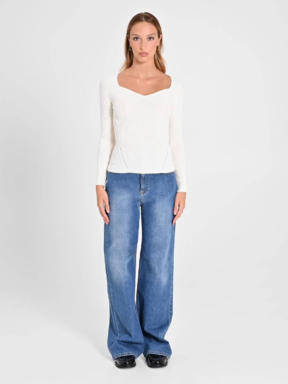 Rinascimento Maglia Bianca con Scollo a Cuore Lightning offer
