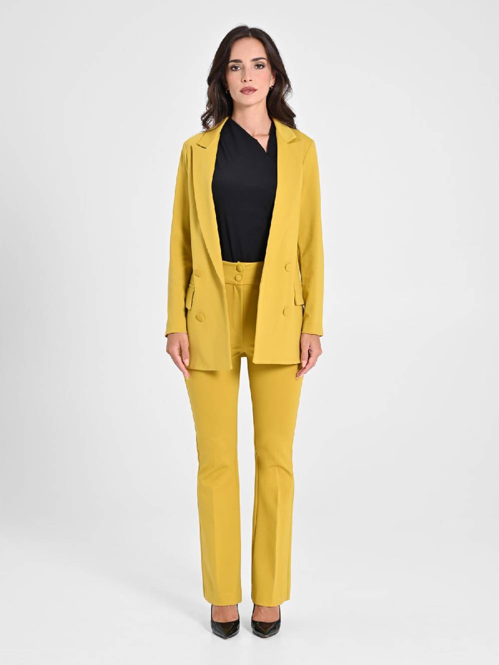 Rinascimento Giacca Aperta in Punto Milano Giallo Super sconto