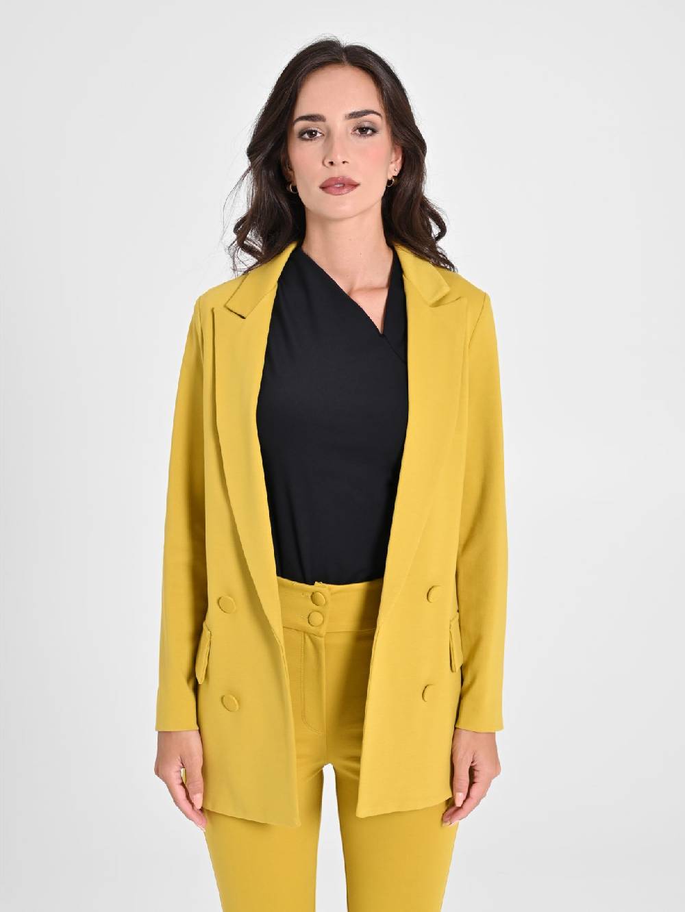 Rinascimento Giacca Aperta in Punto Milano Giallo Super sconto