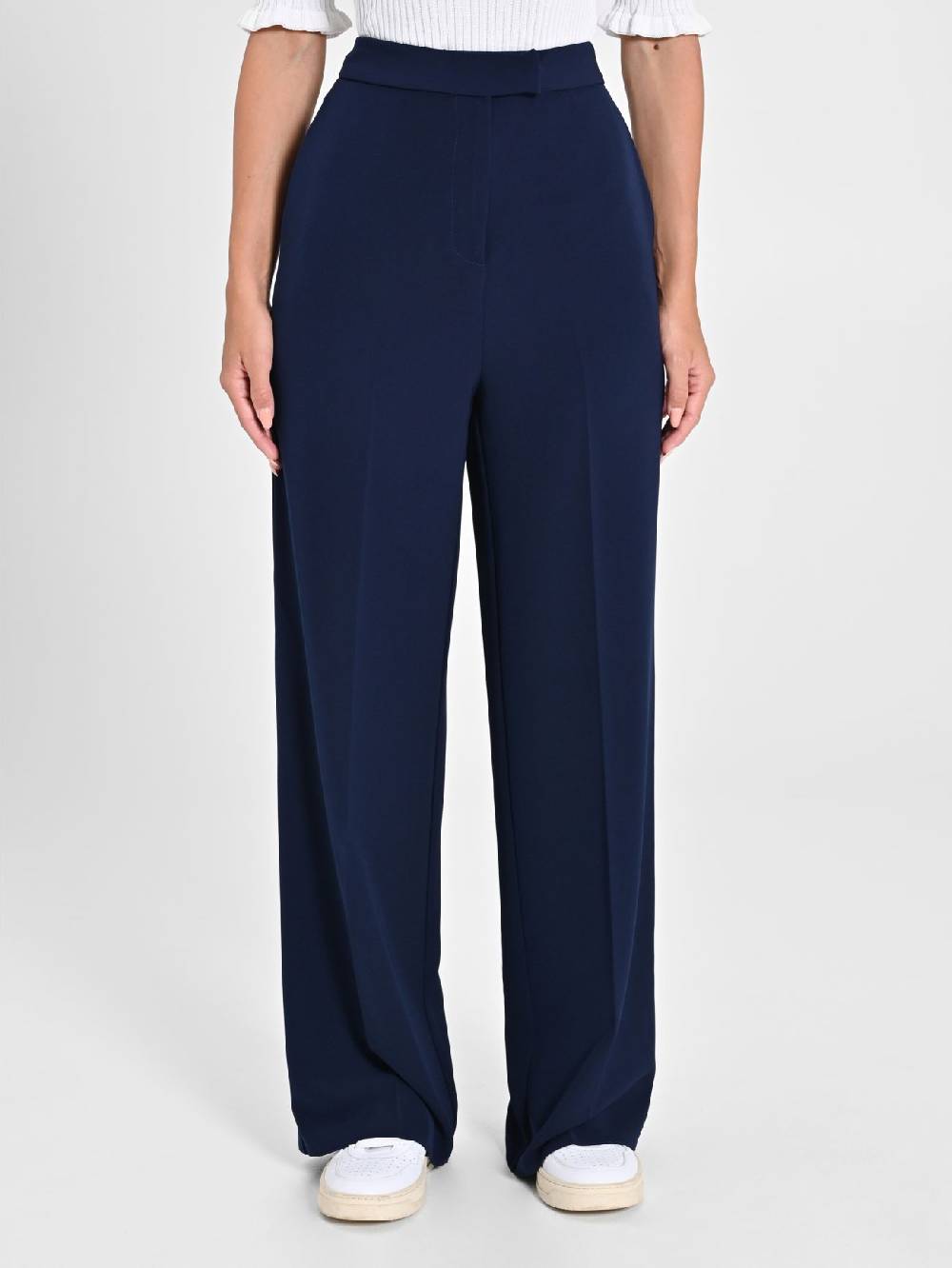 Rinascimento Pantalone Palazzo Blu in Crepe Consegna Veloce
