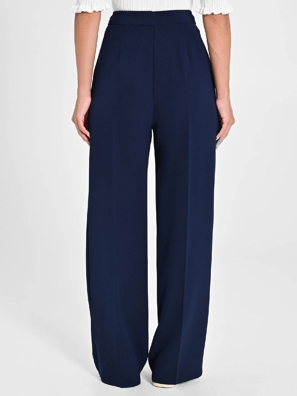 Rinascimento Pantalone Palazzo Blu in Crepe Consegna Veloce