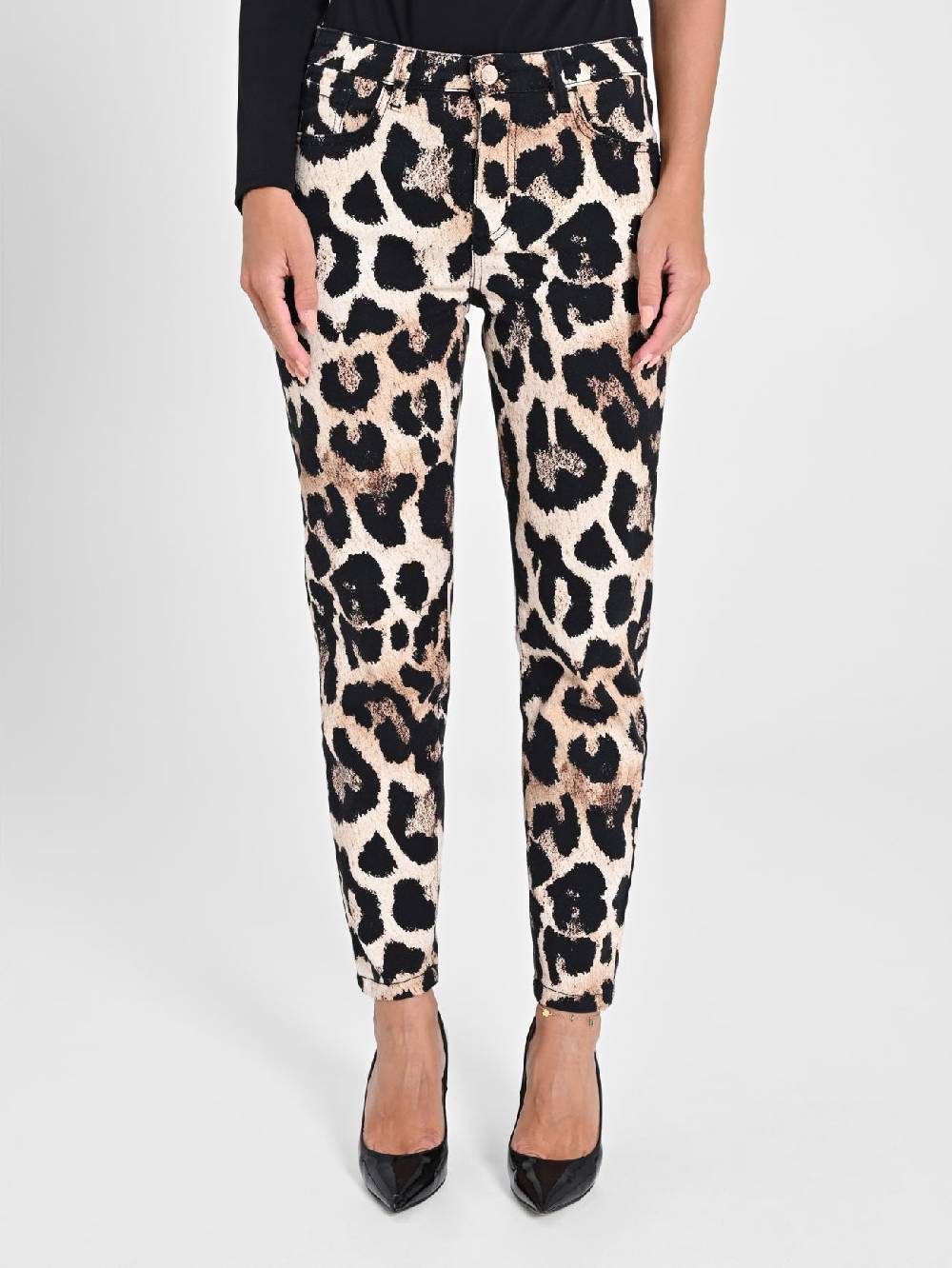 Rinascimento Pantaloni Denim Skinny Stampa Animalier Promozione Limitata