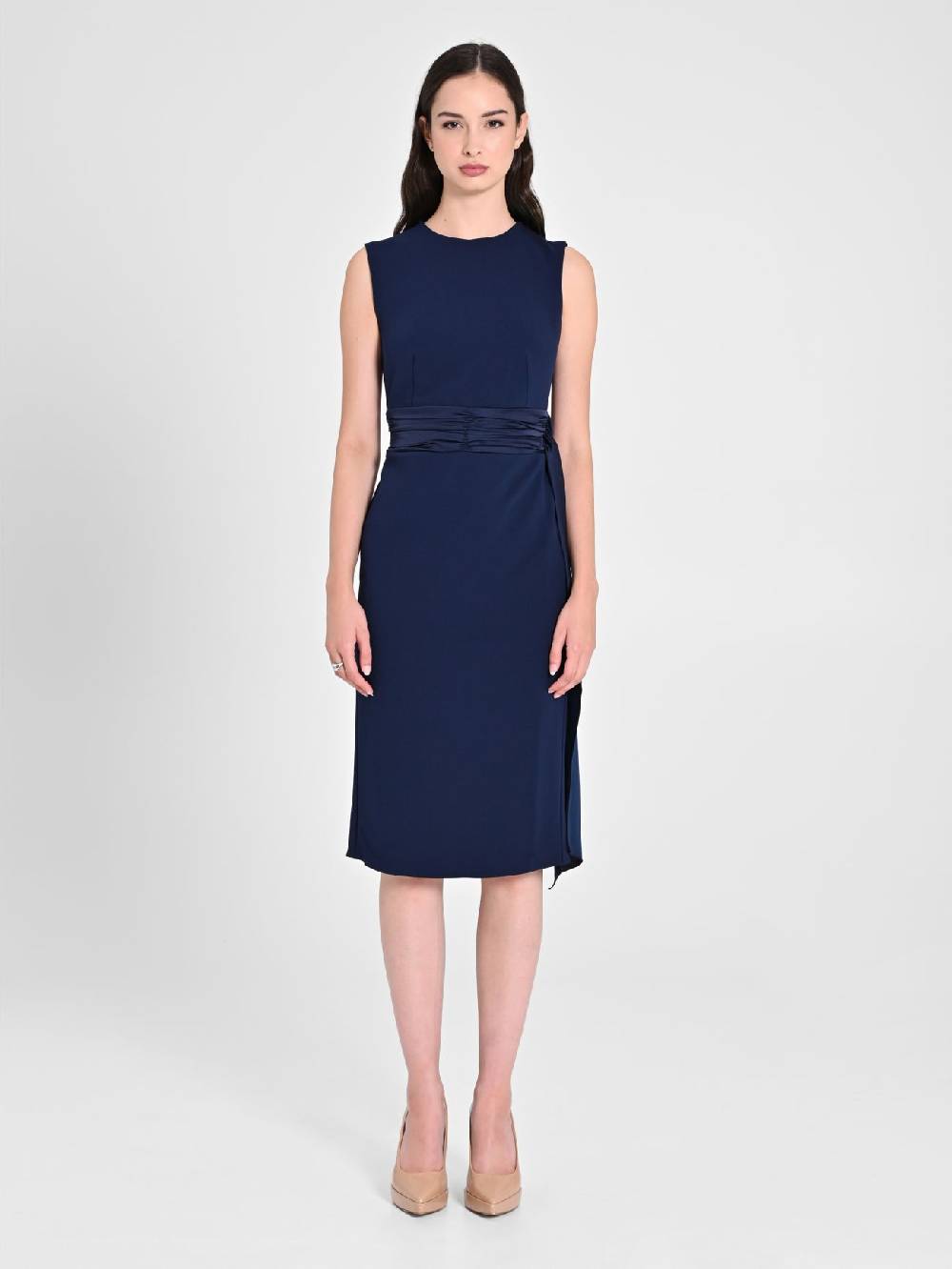 Rinascimento Tubino in Scuba mano Crepe Blu Donna Shopping Online