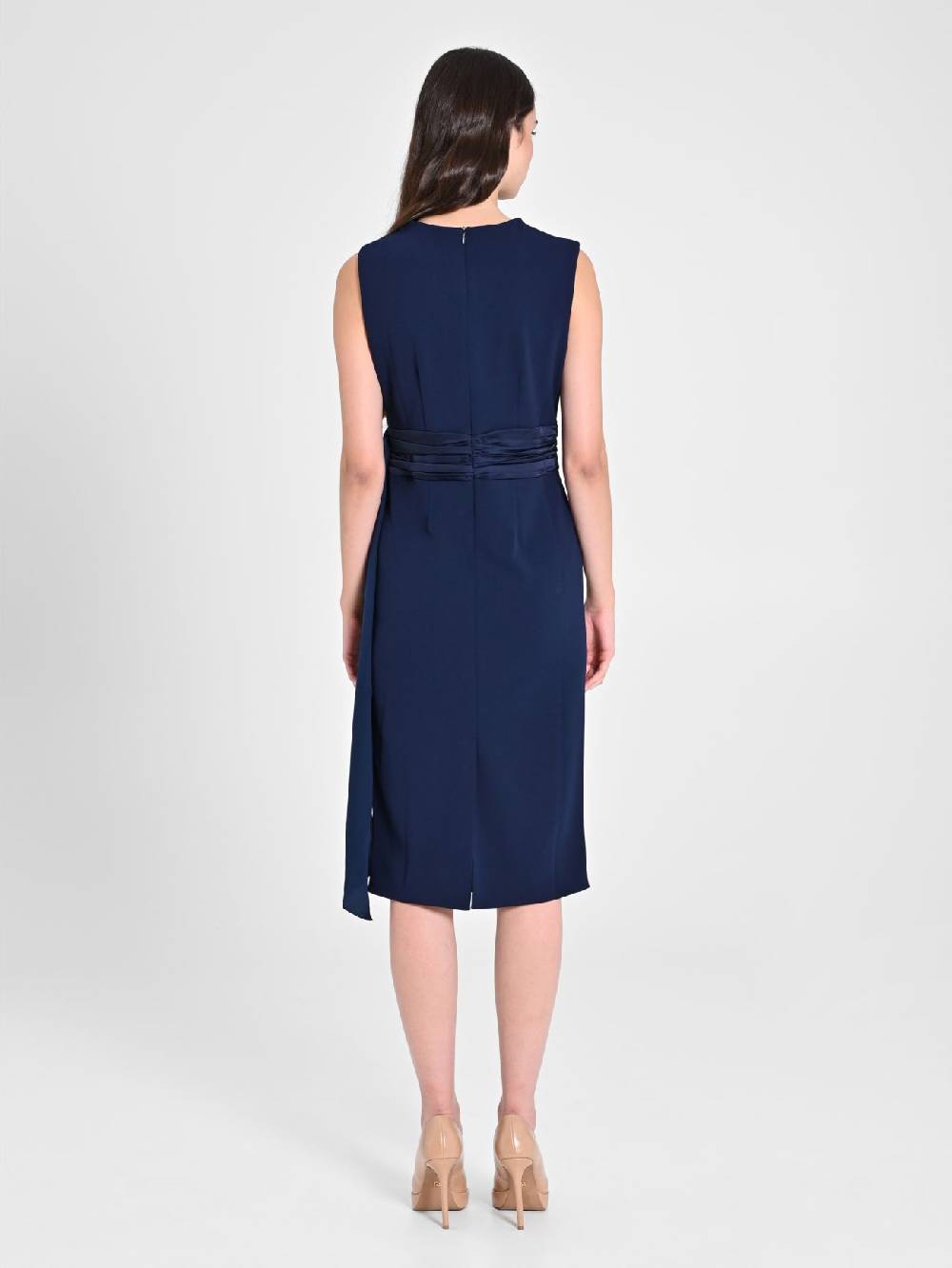 Rinascimento Tubino in Scuba mano Crepe Blu Donna Shopping Online