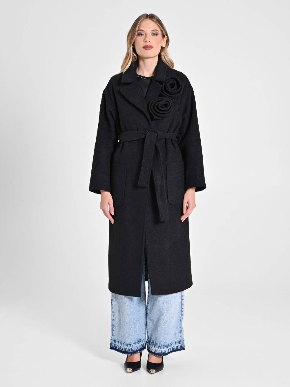 Rinascimento Cappotto Lungo con Rose Offerta