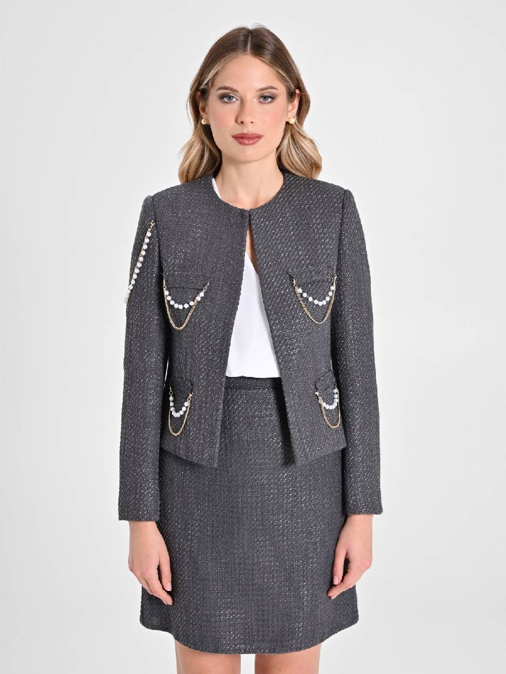 Rinascimento Giacca Corta in Tweed Saldi
