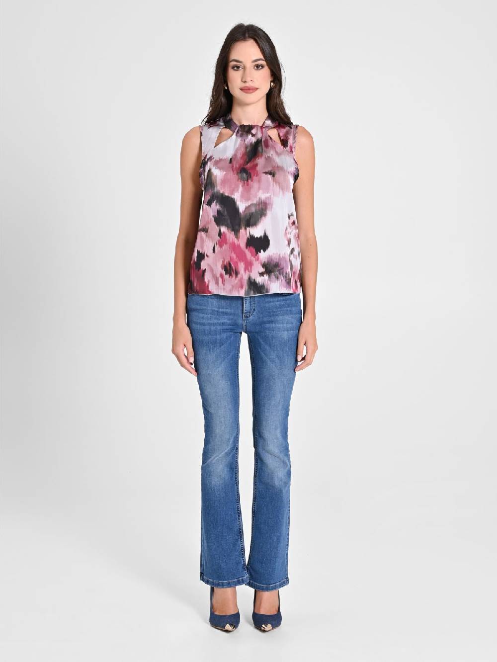 Rinascimento Blusa stampa Fiori Astratti Sconto di tempo limitato